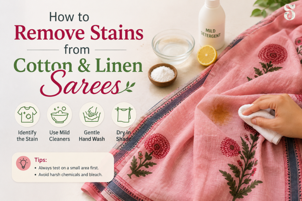 how to remove stains from cotton saree