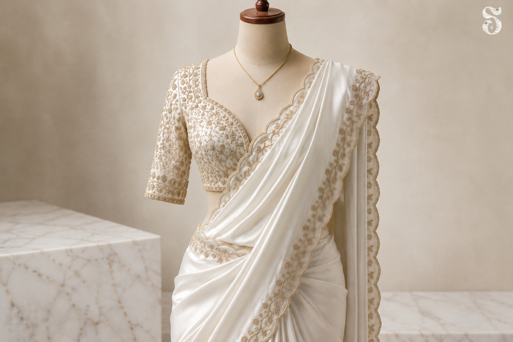 How to Style a White Saree