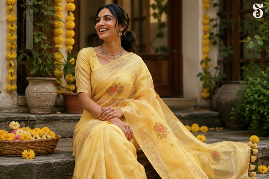 best saree fabrics for Organza