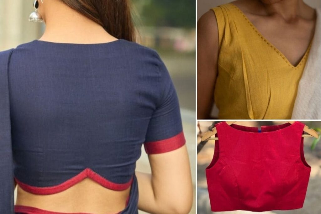 blouse for silk saree fabric with brocade design