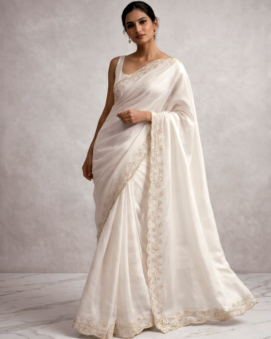 Saytha Ivory Dream Silk Organza Saree