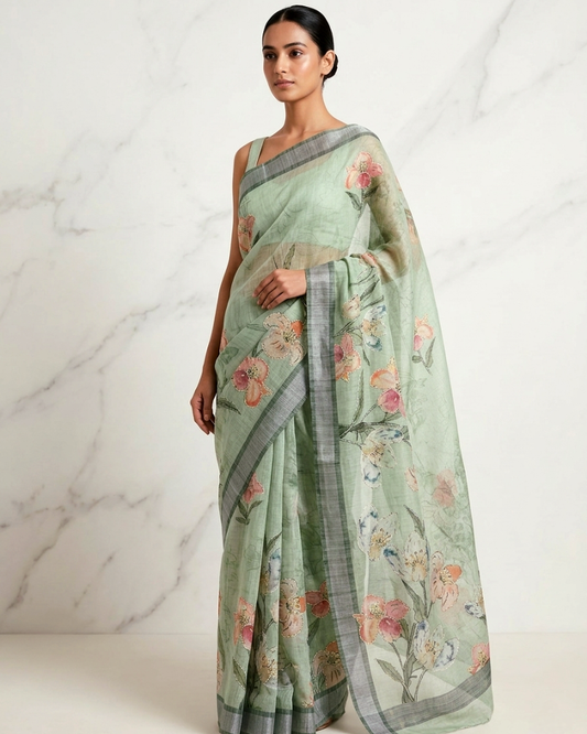 Saytha Cotton Thread Embroidery Saree
