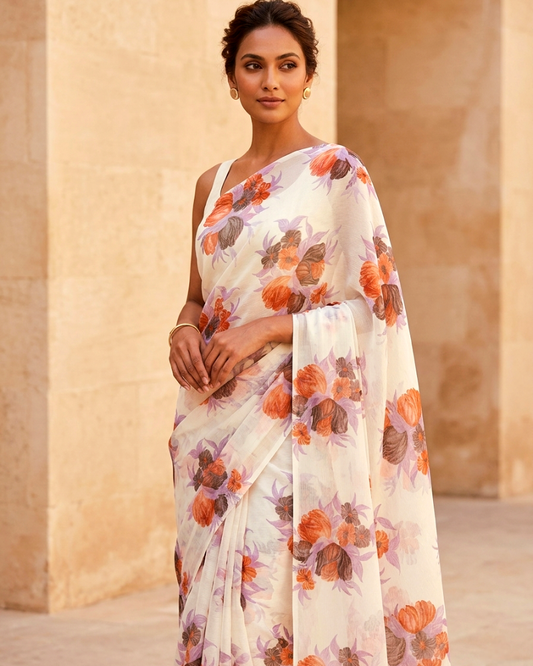 Saytha Starry Elegance Chiffon Saree