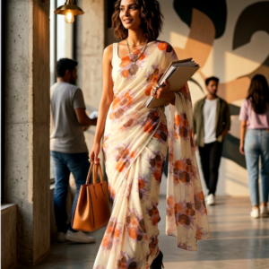 Saytha Stunning Floral Chiffon Saree for Women