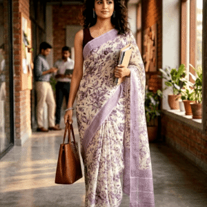 Saytha Stunning Floral Print Sarees | Lavender & Blue