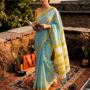 Saytha Nimbu Drop Cotton Slub Saree