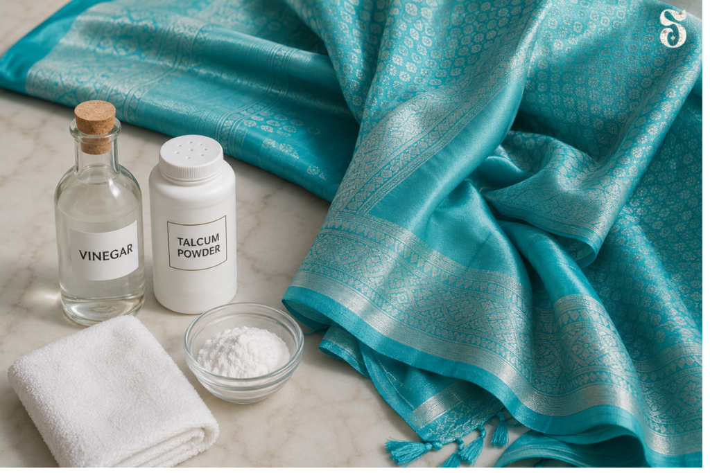 how to remove stains from saree