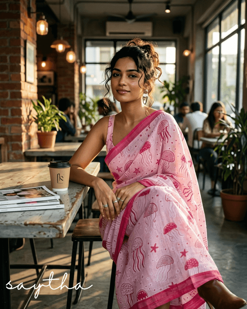 Saree sale online – Saytha Jellyfish Print Saree
