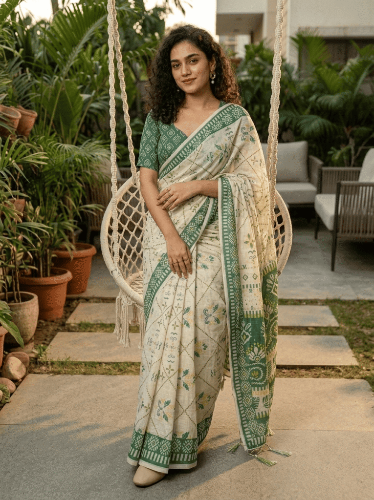 cotton linen sarees