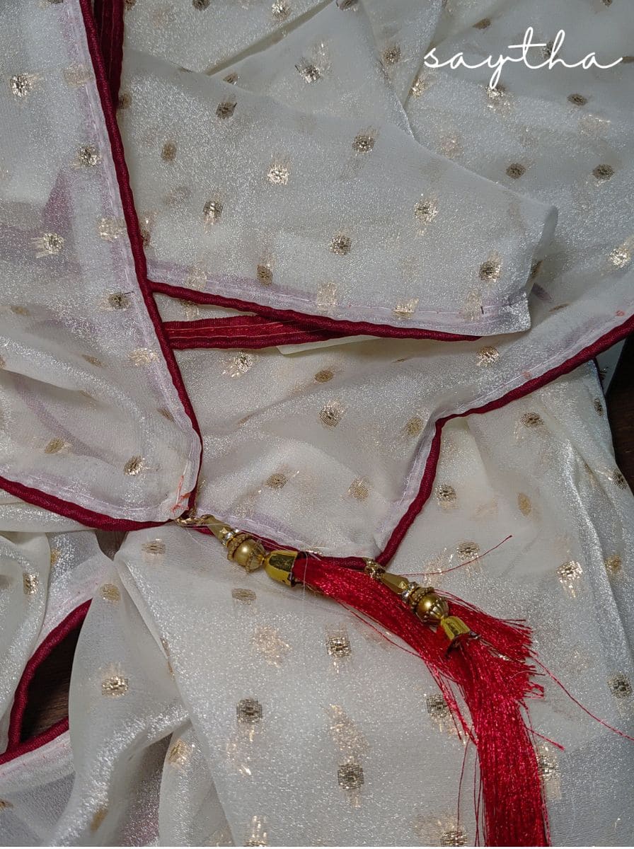White Saree with Border